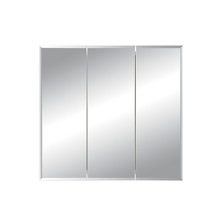 Jensen Jensen 255030 30 x 28 in. Horizon 3 Door Bevel Edge Medicine Cabinet with Stainless Steel Glass; Basic White 255030